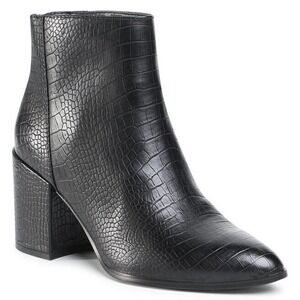 STEVE MADDEN Jillian Croc Print Embossed Block Heel Ankle Bootie Back Zip 9M